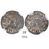 Image 1 : Quito, Ecuador, 1/4 real, 1862GJ, encapsulated NGC AU 58, extremely rare, finest known in NGC census