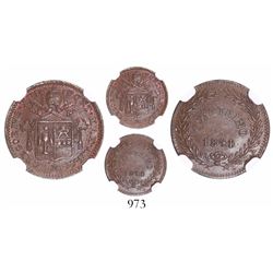 Papal States, Italy, copper quattrino, Gregory XVI, 1841-R, anno XI, encapsulated NGC MS 62 BN.