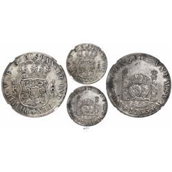 Mexico City, Mexico, pillar 8 reales, Philip V, 1733MF, mintmark M.X, large crown, extremely rare