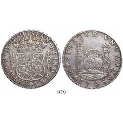Mexico City, Mexico, pillar 8 reales, Philip V, 1745MF.