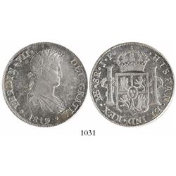 Lima, Peru, bust 8 reales, Ferdinand VII, 1819JP.