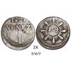 Image 1 : Caracas, Venezuela, 1/4 real, 1821, variety with 8 fat rays and 24 small rays (all neat), very rare.