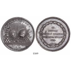 Argentine-Chilean Union against Spain, silver medal, 1820, by J. de Dios Espejo, very rare.