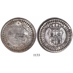 Real de Catorce, Mexico, silver proclamation medal, Charles IV, (1789), rare.