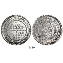 Tarma, Peru, silver proclamation medal, Charles IV, 1789, Galvez.
