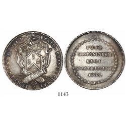 Puno, Peru, 8R-sized silver proclamation medal, Ferdinand VII, 1808, rare.