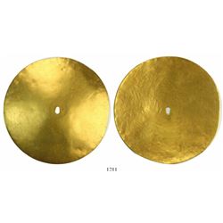 Pre-Columbian (Inca?) gold disk.