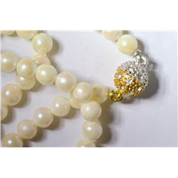 Pearl Necklace with CZ Clasp MSRP $554