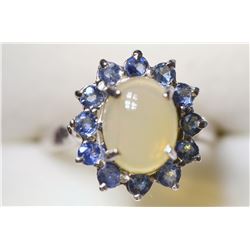 St Silver Opal & Sapphire Ring MSRP $638