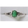 Image 1 : 14kt Gold Emerald & Diamond Ring MSRP $1050