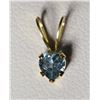 Image 1 : 14K Gold Blue Topaz Heart-shaped Pendant