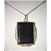 Image 1 : Onyx & St Silver Pendant Necklace