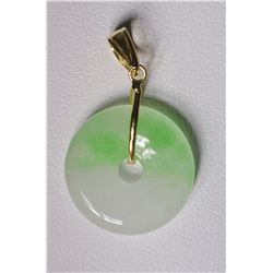 14kt Gold Jade Pendant