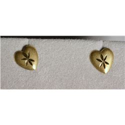14K Gold Heart-shaped Earrings