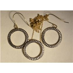 10kt Gold Earrings & Pendant Set