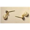 Image 2 : 14K Gold Freshwater Pearl & Iolite Earrings