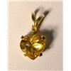 Image 1 : 10K Gold Citrine Heart-shaped Pendant