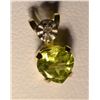 Image 1 : 10K Gold Peridot & Diamond Pendant