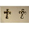Image 1 : 14K Gold Cross Earrings