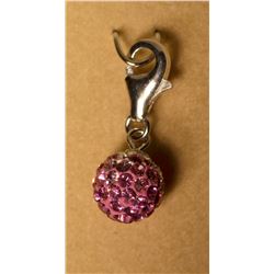 Sterling Silver Pink Cubic Crystal Pendant