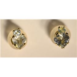 14kt Gold Aquamarine Earrings