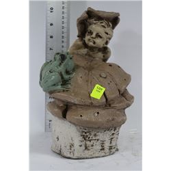 BOY AND FROG GARDEN ORNAMENT