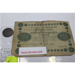 GEORGE II 1742 BRITAIN HALF PENNY & 1918 RUSSIAN