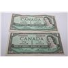 Image 1 : TWO 1954 ONE DOLLAR BANKNOTES