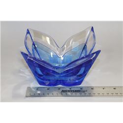 BLUE ART GLASS DISH