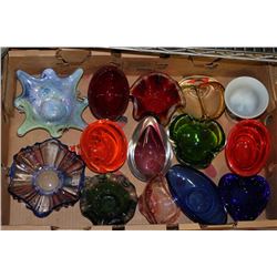 FLAT OF ASSORTED ART GLASS
