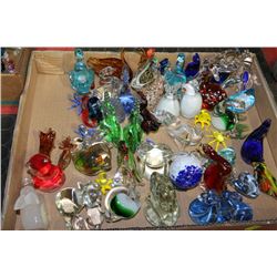 FLAT OF ASSORTED ART GLASS