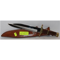 9.5" H. CORBY MAKER KNIFE IN LEATHER SHEATH