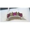 Image 1 : .925 SILVER NATURAL RUBY & CZ RING - SIZE 6.5