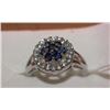 Image 1 : .925 SILVER NATURAL SAPPHIRE & CZ RING - SIZE 5.5