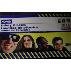 CASE OF 10 NORTH SAFETY GLASSES - GREY/AMBER