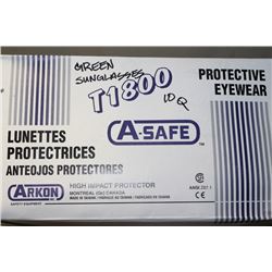 CASE OF 10 PAIRS OF SAFETEY GLASSES - GREEN