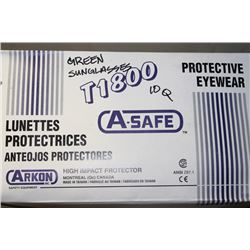 CASE OF 10 PAIRS OF SAFETEY GLASSES - GREEN