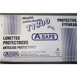 CASE OF 10 PAIRS OF SAFETEY GLASSES - GREEN