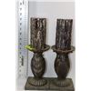 Image 1 : STANDING LEAF CANDLE HOLDERS W/ CANDLES