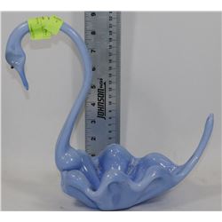 BLUE MILK GLASS SWAN