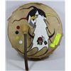 Image 1 : RAWHIDE NATIVE ART HAND DRUM WITH DRUMSTICK