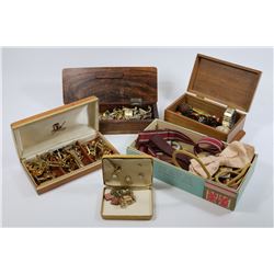 TRAY OF VINTAGE & ANTIQUE CUFF LINKS, TIE CLIPS