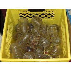 CRATE OF OLD INSULATORS