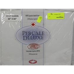 100% EGYPTIAN COMBED COTTON SPLIT QUEEN 30"X80"