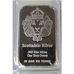 SCOTTSDALE .999 FINE SILVER 1oz BAR