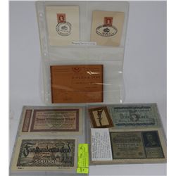 2 PLASTIC SLEEVES OF GERMAN BANKNOTES