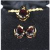 Image 1 : GARNET PENDANT NECKLACE & EARRINGS SET