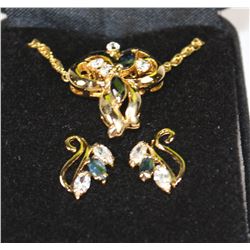 SAPPHIRE PENDANT NECKLACE & EARRINGS SET