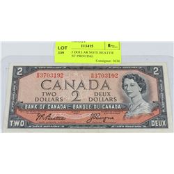 1954 TWO DOLLAR NOTE BEATTIE COYNE 1ST PRINTING
