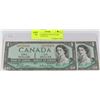 Image 1 : UNC 1954 CONSECUTIVE S/N ONE DOLLAR NOTES X2